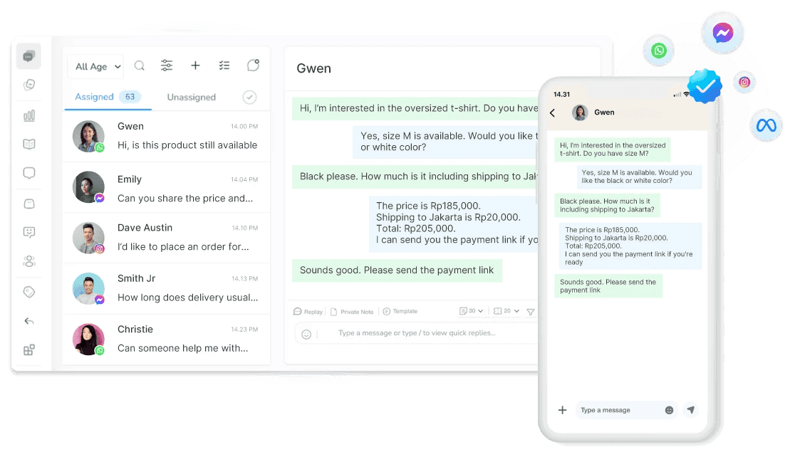 Dashboard Cekat.AI dibuka dari berbagai perangkat