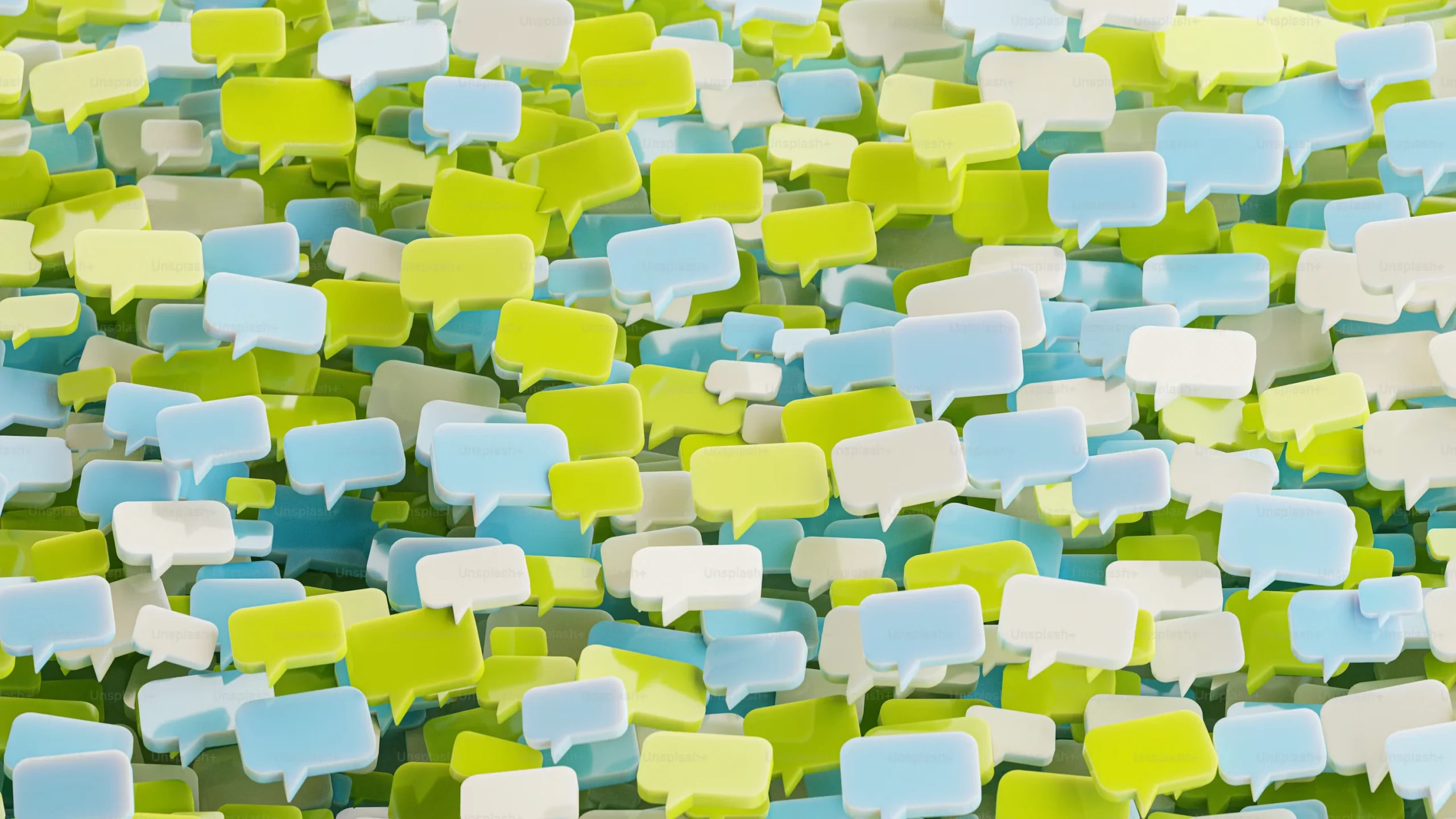green blue white chat bubble